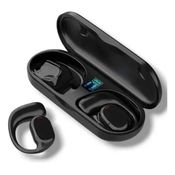 Fone de Ouvido Esportivo Tws sem Fio Bluetooth 5.3 Condução Óssea Cor Preto
