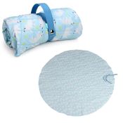 Tapete de Passeio Portátil Redondo Azul Claro 1.44*1.44cm Kababy