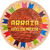 Decoração de Festa Junina para Mesa Par de Jogo Americano Redondo Grande em EVA Arraiá Bão Demais -