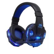 Fone de Ouvido Gamer com Fio Over-ear Cor Preto Azul Knup 397