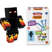 Kit Boneco Athos com Chaveiros Minecraft 25 cm Streamers Gamer Coleção Youtubers