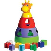 Baby Didático Girafa Colorida Com Formas Geométricas Para Bebê Brincar Mercotoys