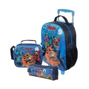 Combo Infantil Menino - Mala G + Lancheira + Estojo G - Scooby Doo