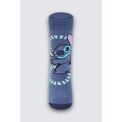 Meia Infantil Lupo Antiderrapante Stitch Azul