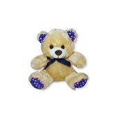 Urso de Pelúcia Max Cappuccino com Lacinho Elegante Fizzy Toys Macio e Ideal para Presentear
