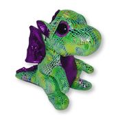 Bicho de Pelúcia Ty Beanie Boo's Dragão Cinder Toyng Colorido com Asas Brilhantes e Olhos Grandes