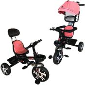 TRICICLO DE EMPURRAR 2 EM 1 COM CAPOTA ROSA - IMPORTWAY
