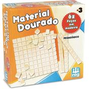 Material Dourado 62 peças em Madeira Pedagógico - Nig
