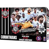 Quebra-Cabeça 200 Peças - Corinthians - Coração Corinthiano - Mimo Toys