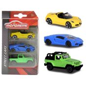 Pack 3 Miniaturas Street Cars A - Alfa Romeo 4C Spider, Lamborghini Aventador, Jeep Wrangler - 1/64 - Majorette