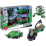 Kit Trator Fendt 1050 Vario e 3 Carretas - Farm - 1/40 - Bburago