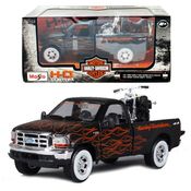 1999 Ford F-350 Super Duty Pickup + 2002 FXSTB Night Train - Harley Davidson HD Custom - 1/24 - Maisto