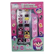 Kit Adesivos de Unha e Lixa - DM Toys