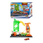 Pista Posto de Combustível Super Recarga + Carrinho - Hot Wheels City - Mattel