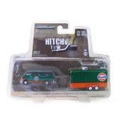 1972 Ford Club Wagon Green Machine - Enclosed Car Trailer - Hitch Tow - Serie 20 - 1/64 - Greenlight