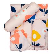 Kit Berço Pimpolho 4 Pças Lençol Fronha Edredom Margaridas