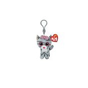 Chaveiro Gato de Pelúcia Cinza Ty Beanie Boos Kiki com Glitter Original Licenciado Toyng