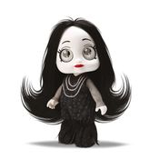 Boneca Diver Monster Olhos Brilha no Escuro Preta Divertoys