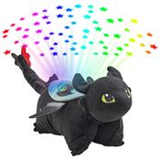 Pelúcia com Luzes Pillow Pets NBC Universal Como Treinar o Seu Dragão Banguela 28cm - Brinquedo de Pelúcia, Arco-Íris, Preto