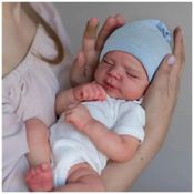 Bebê Recém-Nascido Newborn, Boneco Bebê Realista CHAREX Menino 45 Centímetros,  Dormindo, Corpo de Pano Macio Ponderado, Presente de Aniversário,