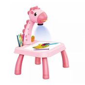 Mesa Mágica de Desenho Projetor de Girafa Com Canetinhas Acompanha Papel Apagável e Flanela