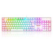 Teclado Mecânico Gamer Redragon Mitra, RGB, Switch Blue, ABNT2, Branco e Rosa