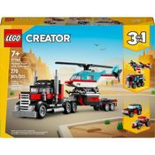 Lego City Caminhão Plataforma com Helicóptero 270pcs - 31146