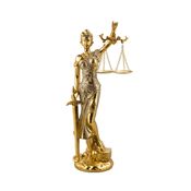 Dama Da Justiça Dourado 31cm - Enfeite Resina - Tudo em Caixa