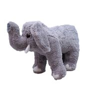 Elefante Cinza Tromba Levantada 37cm - Pelúcia - Tudo em Caixa