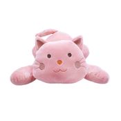Gato Rosa Deitado 37cm - Pelúcia