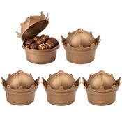 5 Potes de Coroa Dourado Princesa p/ Festa Aniversário Doces p/ Sacola Surpresa