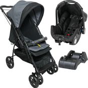 Carrinho Bebe Conforto Base Galzerano Maranello III Preto Cinza