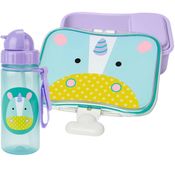 KIT LANCHE E GARRAFA COM CANUDO ZOO UNICORNIO - SKIP HOP