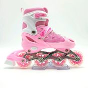 Patins Inline Roller Ajustável Infantil/juvenil ROSA Tamanho: 33 ao36
