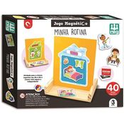 Jogo Educativo Magnético Minha Rotina Madeira Nig  - presente criativo - dias das criancas