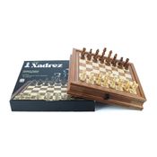 Jogo Tabuleiro Xadrez Madeira Profissional Diversão Família 32x32cm - R3P Import