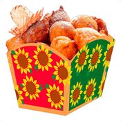Embalagem Descartável de Festa Junina Kit 8 Cachepots Girassol pra Porção e Comidas Típicas -
