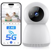 Câmera Indoor NoahTec, 1080P para Bebês e Pets, Detecção de Movimento por IA, Comunicação Bidirecional, Visão Noturna, Sirene, Compatível com Alexa