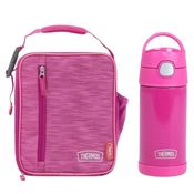 KIT BOLSA IMPERMEAVEL E GARRAFA TERMICA FUNTAINER ROSA - THERMOS
