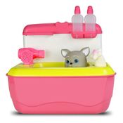 Maleta Pet Shop Filhotinhos Coleção Gatinhos com Acessórios Rosa - Roma Brinquedos Maleta Pet Shop Rosa com Acessórios - Gatinho - Roma