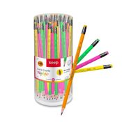 Lápis Grafite HB Neon Sextavado Resina com Borracha 4 Cores c/72 Unidades Keep - EI150OUT [Remanufaturado] EI150OUT