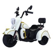Moto Elétrica Grande Infantil Menino Menina Branca