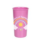 Copo Arco Íris Rosa Container Kids 340ml