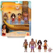 Moana's Canoe PlaYSET com 5 Mini Figuras e 3 Acessórios, Disney Moana 2, Mattel.