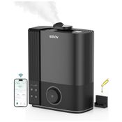 Umidificador Ultrassônico 6L com Enchimento Superior, Difusor de Óleo Essencial e Controle por APP e Voz para Ambientes até 46m², 110V, Welov, Cinza