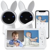 Babá Eletrônica com 2 Câmeras WiFi 2K UHD, Tela 5" HD, Visão Noturna, Detecção de Choro - Monitor Bebê ARENTI SplitScreen