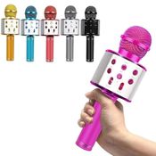 Microfone Musical Karaoke Infantil Sem Fio com Bluetooth e Alto Falante
