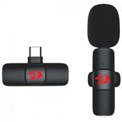Microfone de Lapela Redragon Athan, Wireless, USB Tipo-C, Preto