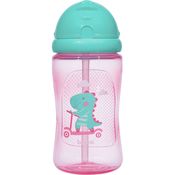 Garrafinha com Canudo Retrátil Dino 340ml - Buba Rosa 13774