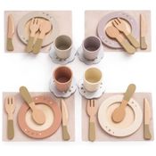 Kit de Utensílios de Cozinha Educativo de Madeira ROBUD - 4 Peças Montessorianas para Crianças, Acessórios de Comida de Brinquedo, Presente Ideal